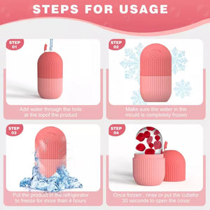 Striped Ice Roller for Face – Cooling Facial Massage Roller