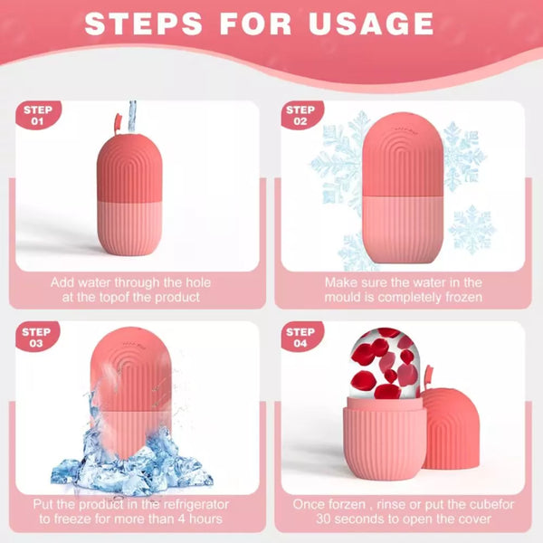 Striped Ice Roller for Face – Cooling Facial Massage Roller