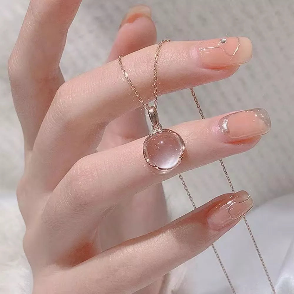 Elegant Purple Oval Pendant Necklace – Simple & Stylish Jewelry
