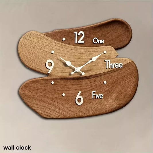 1Pc Wooden Puzzle Wall Clock – Silent Decorative Timepiece