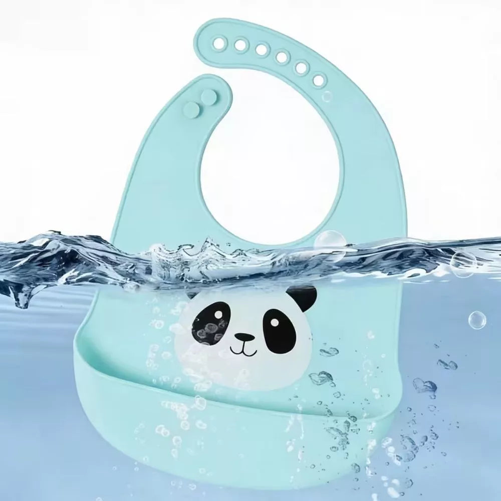 Silicone Baby Bib with Food Catcher – Adjustable & Waterproof