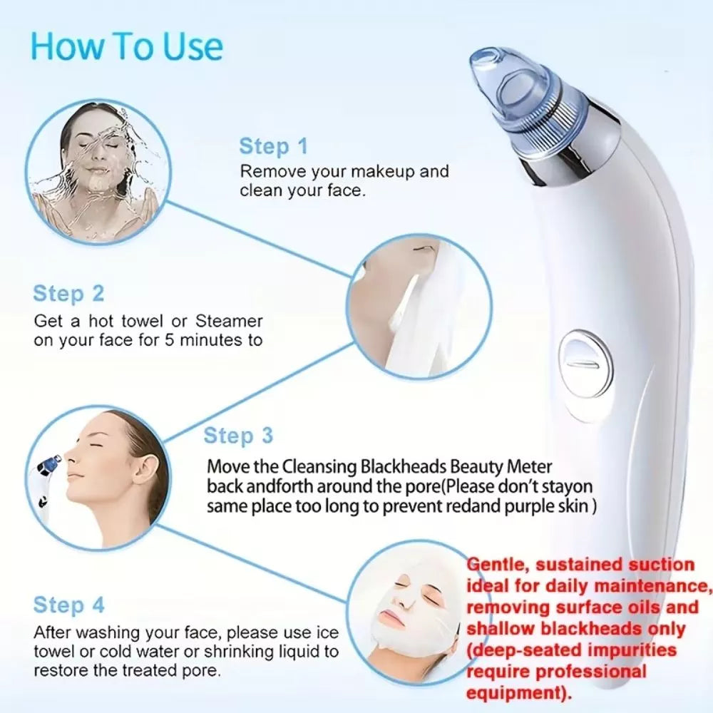 GENAI Portable Blackhead & Pore Cleaner – 4 Probe Facial Cleansing Tool