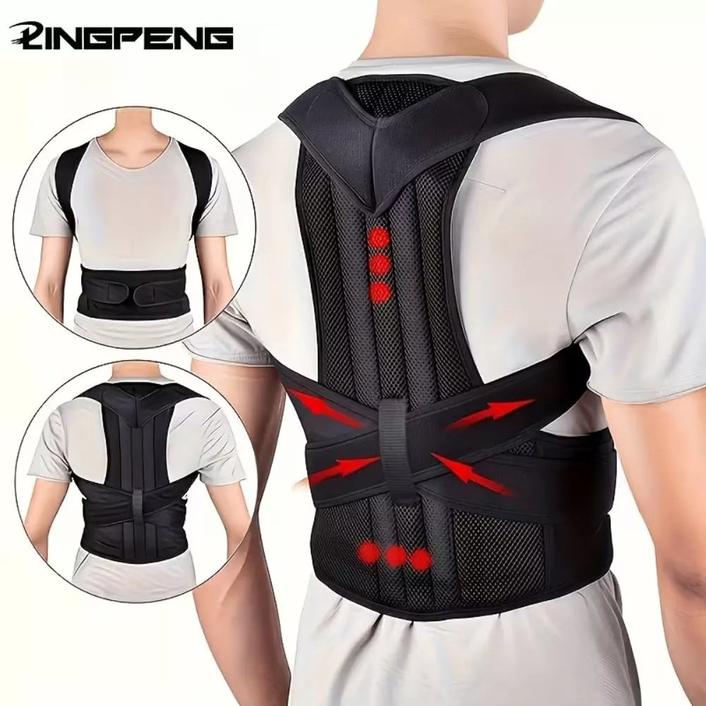 LINGPENG Adjustable Magnetic Posture Support – Back & Shoulder Brace