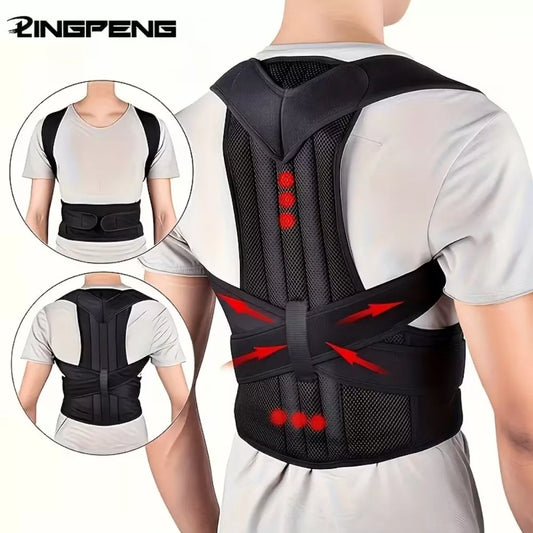 LINGPENG Adjustable Magnetic Posture Support – Back & Shoulder Brace
